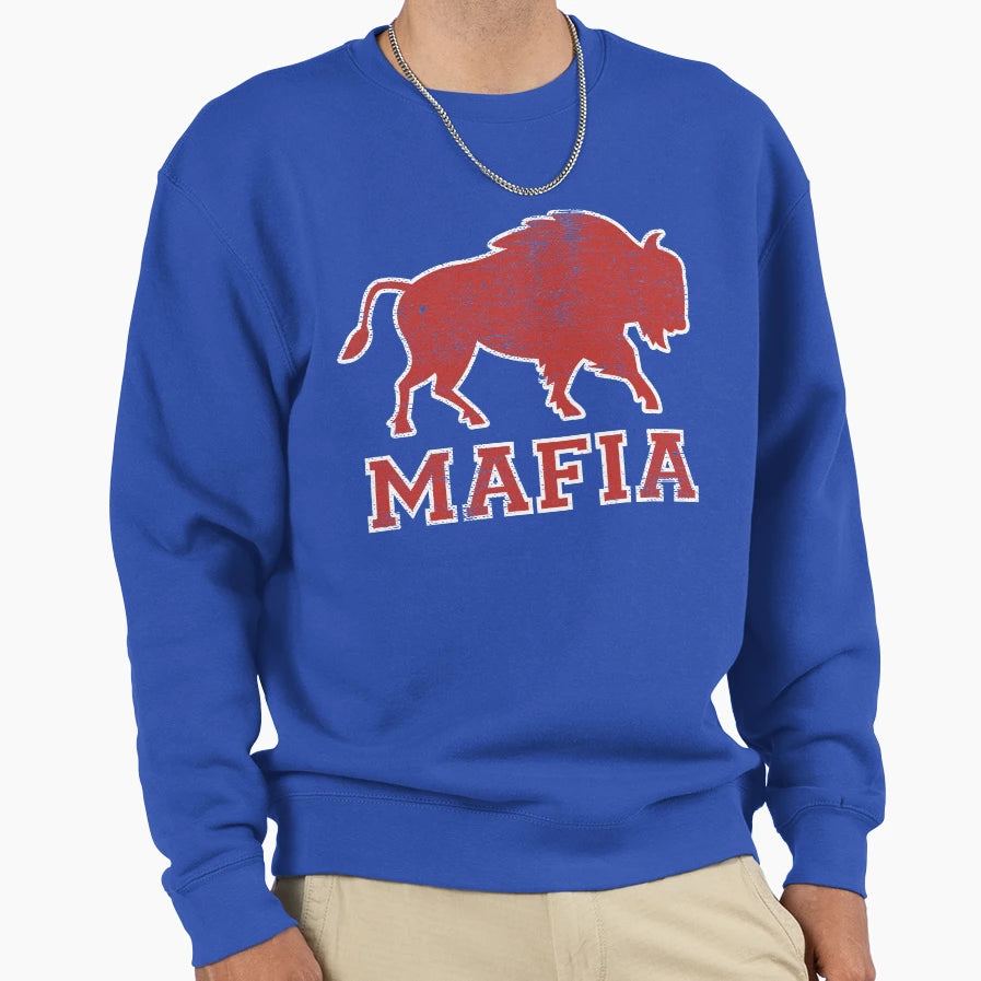 Buffalo Fan Mafia Sports Fan Sweatshirt - Custom Art Print Men Women - T-Shirt, Sweatshirt, Hoodie