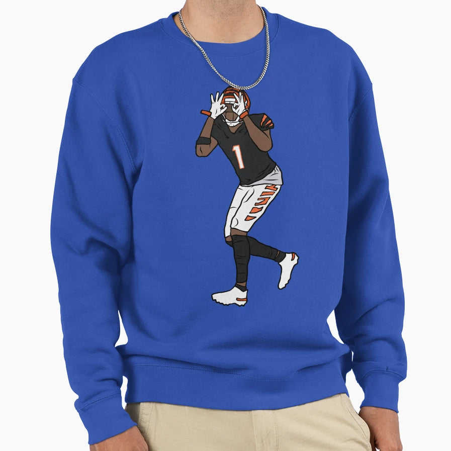 Jamarr Chase Celebration 2 Sweatshirt - Custom Art Print Men Women - T-Shirt, Sweatshirt, Hoodie