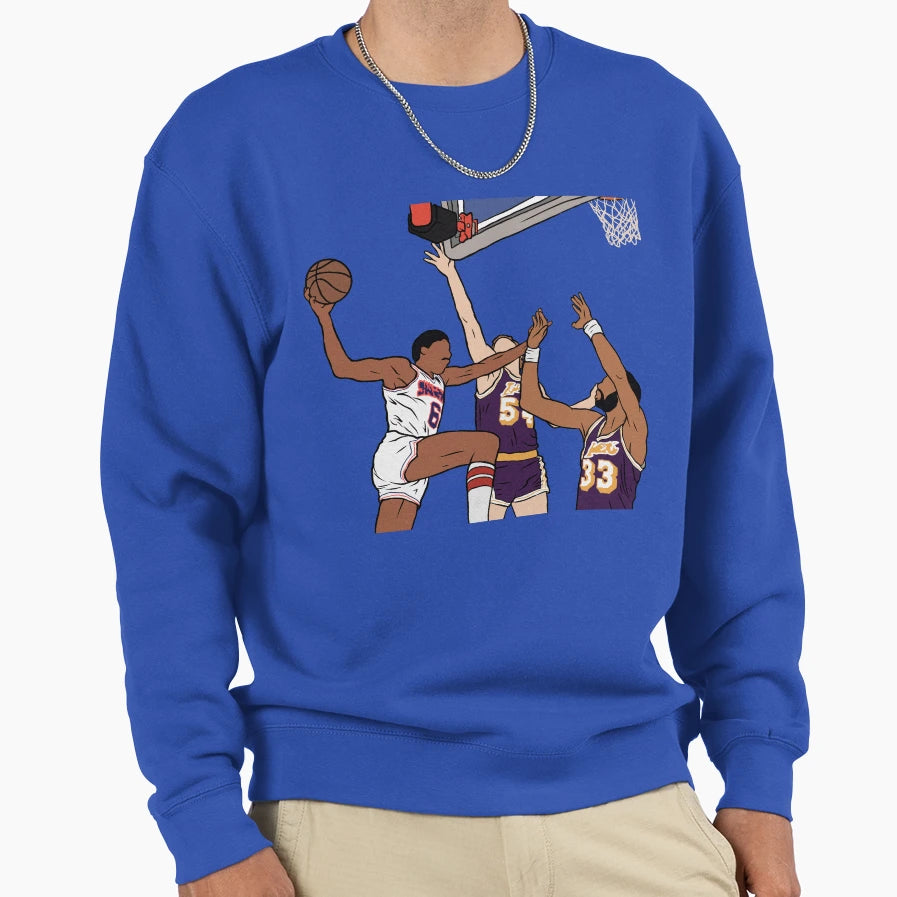 Dr J Iconic Reverse Layup Sweatshirt - Casual Everyday Wear for Adults - T-Shirt, Sweatshirt, Hoodie