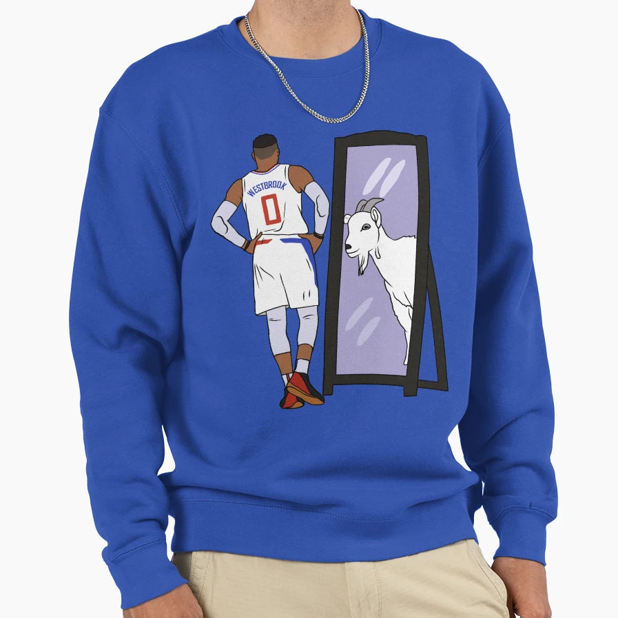 Russell Westbrook Mirror Goat Lac Sweatshirt - Minimalist Print for Adults - T-Shirt, Sweatshirt, Hoodie