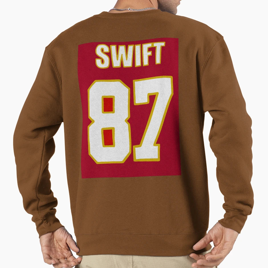Swift Kelce Jersey Sweatshirt - Minimalist Print for Adults - T-Shirt, Sweatshirt, Hoodie