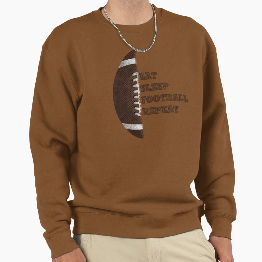 American Football Eat Sleep Football Sweatshirt - Unique Graphic Unisex - T-Shirt, Sweatshirt, Hoodie