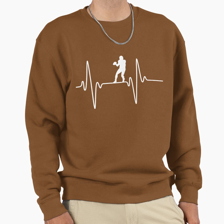 Football Player Ekg Sweatshirt - Trendy Graphic for Adults - T-Shirt, Sweatshirt, Hoodie