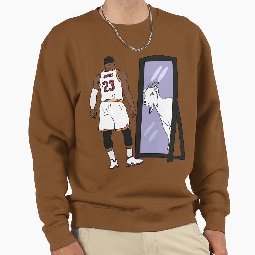 Lebron James Mirror Goat Cleveland Sweatshirt - Custom Art Print for Adults - T-Shirt, Sweatshirt, Hoodie