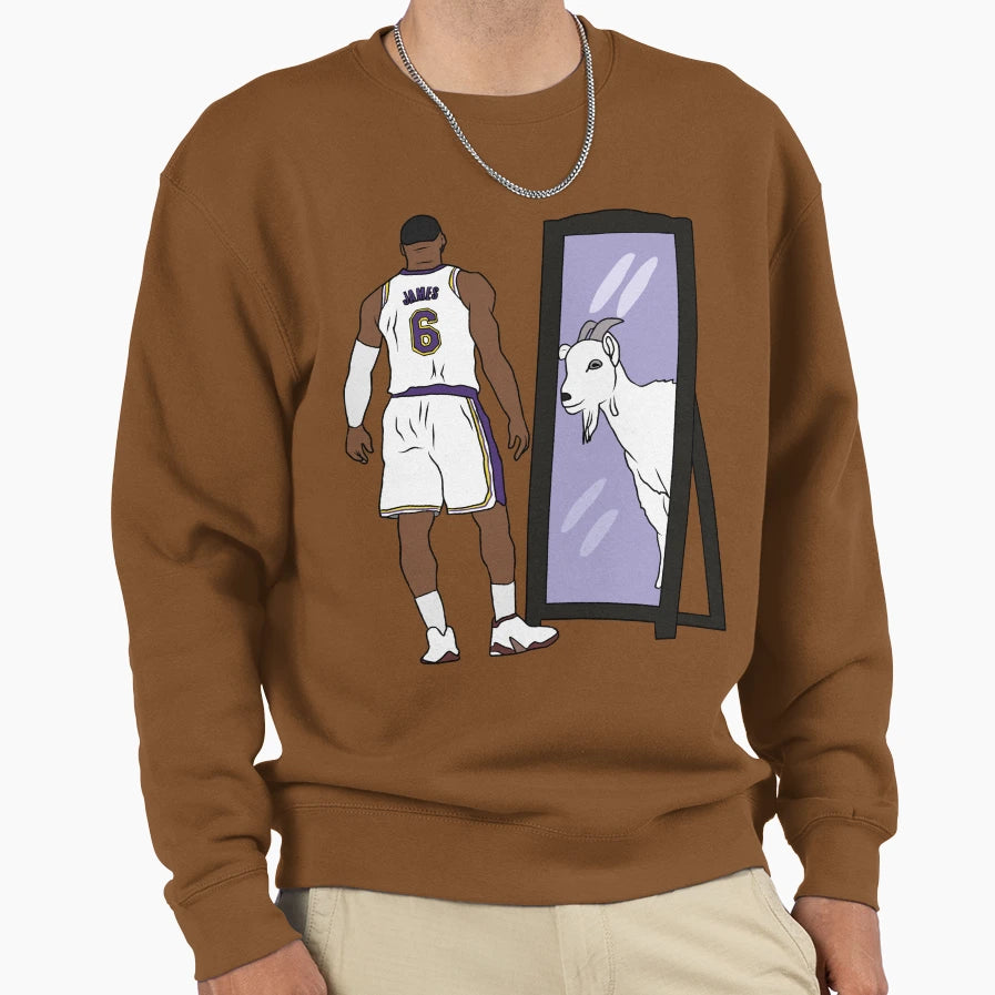 Lebron James Mirror Goat La 6 Sweatshirt - Trendy Graphic for Adults - T-Shirt, Sweatshirt, Hoodie