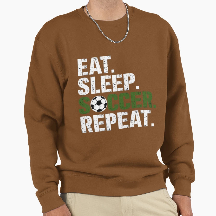 Eat Sleep Soccer Repeat Sweatshirt - Minimalist Print for Adults - T-Shirt, Sweatshirt, Hoodie