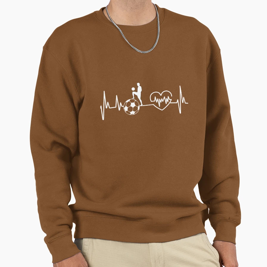 Love Football Heartbeat Sweatshirt - Streetwear Style Men Women - T-Shirt, Sweatshirt, Hoodie