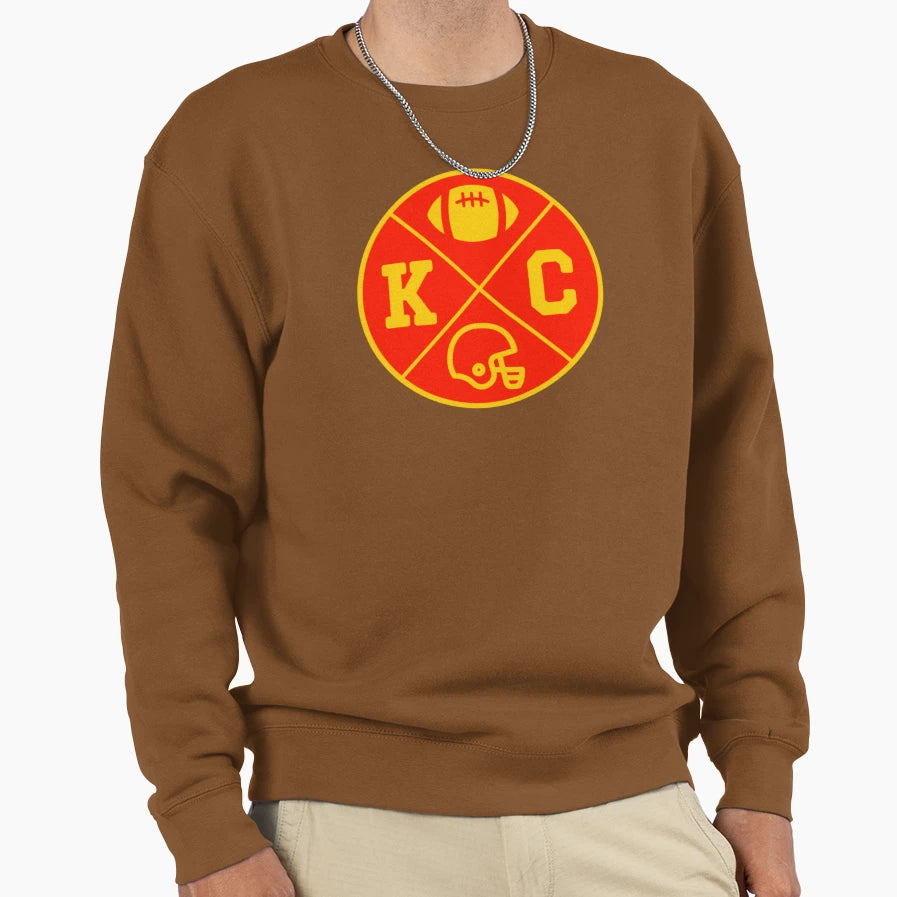 Chiefs Helmet Kc Kansas City Circle Sweatshirt - Unique Graphic Men Women - T-Shirt, Sweatshirt, Hoodie