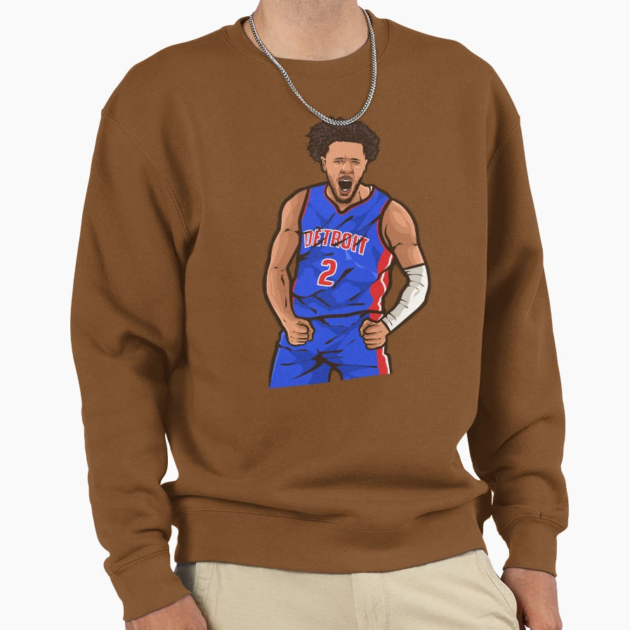 Cade Cunningham Celebration Cartoon Sweatshirt - Novelty Apparel Unisex - T-Shirt, Sweatshirt, Hoodie