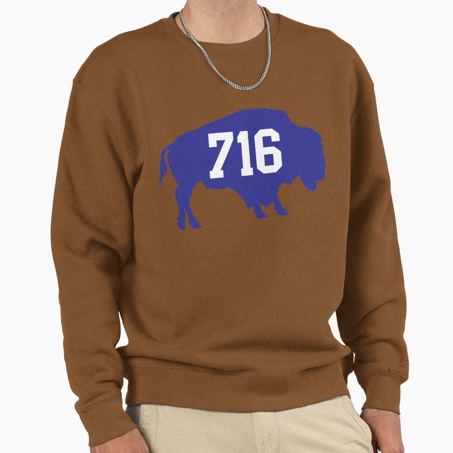 716 Blue Sweatshirt - Trendy Graphic for Adults - T-Shirt, Sweatshirt, Hoodie