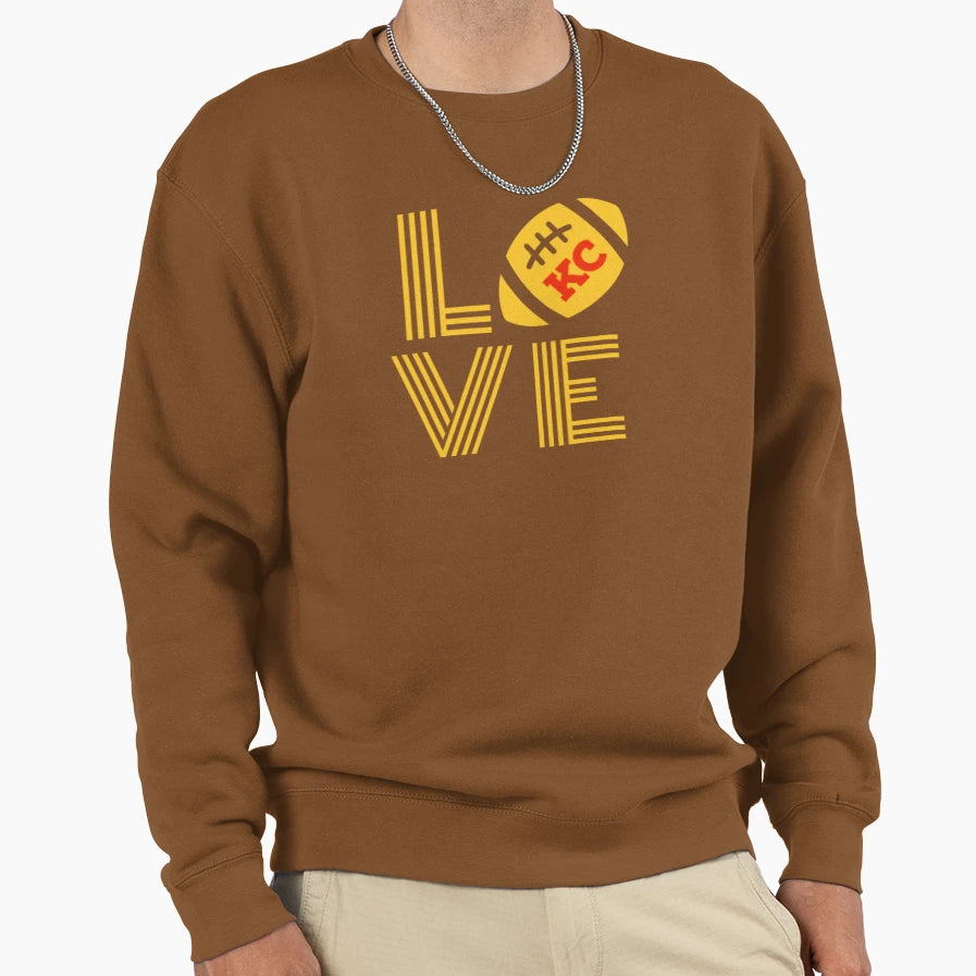 Chiefs Love Kc Kansas City Sweatshirt - Casual Everyday Wear Men Women - T-Shirt, Sweatshirt, Hoodie