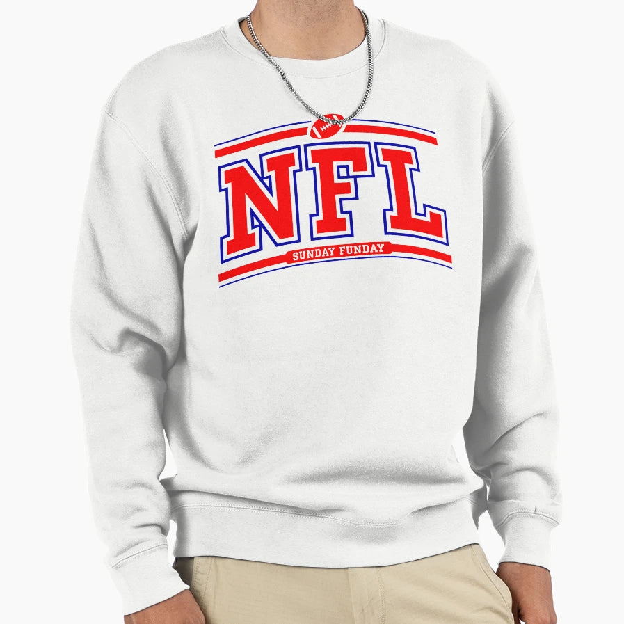 Sunday Funday Footbal Fan Sweatshirt - Fun Novelty Design for Adults - T-Shirt, Sweatshirt, Hoodie