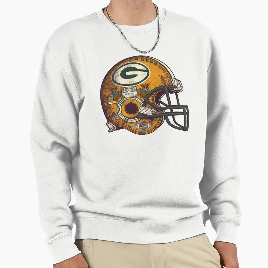 Green Bay Football Helmet Sweatshirt - Graphic Print for Adults - T-Shirt, Sweatshirt, Hoodie