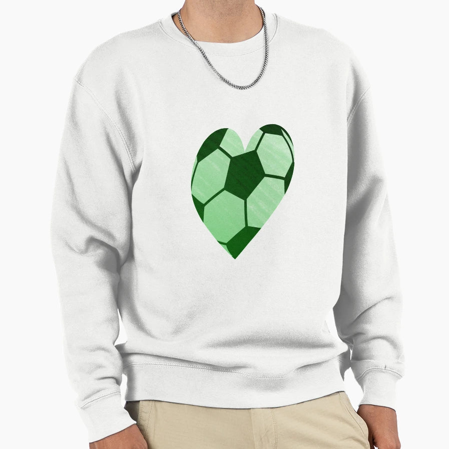 Love Football Green Sweatshirt - Streetwear Style for Adults - T-Shirt, Sweatshirt, Hoodie