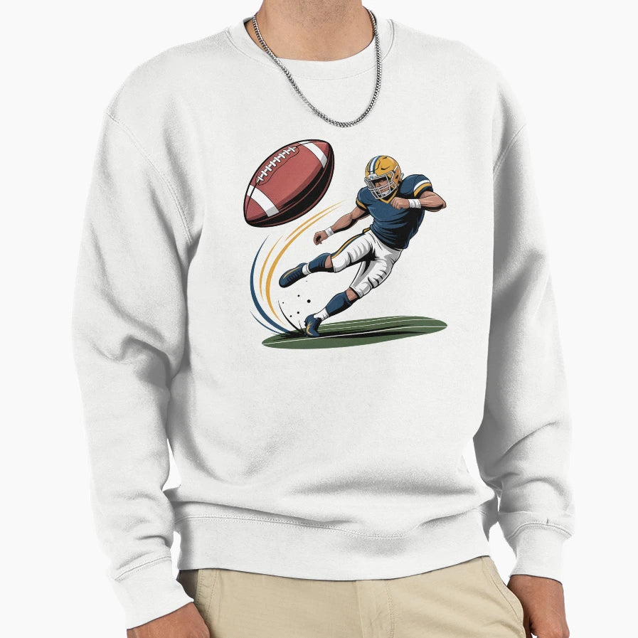Football Player Kicking Football Sweatshirt - Minimalist Print Unisex - T-Shirt, Sweatshirt, Hoodie