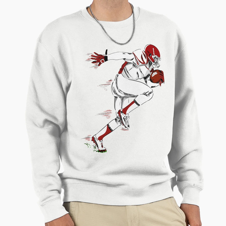 American Football Player Sweatshirt - Graphic Print Men Women - T-Shirt, Sweatshirt, Hoodie