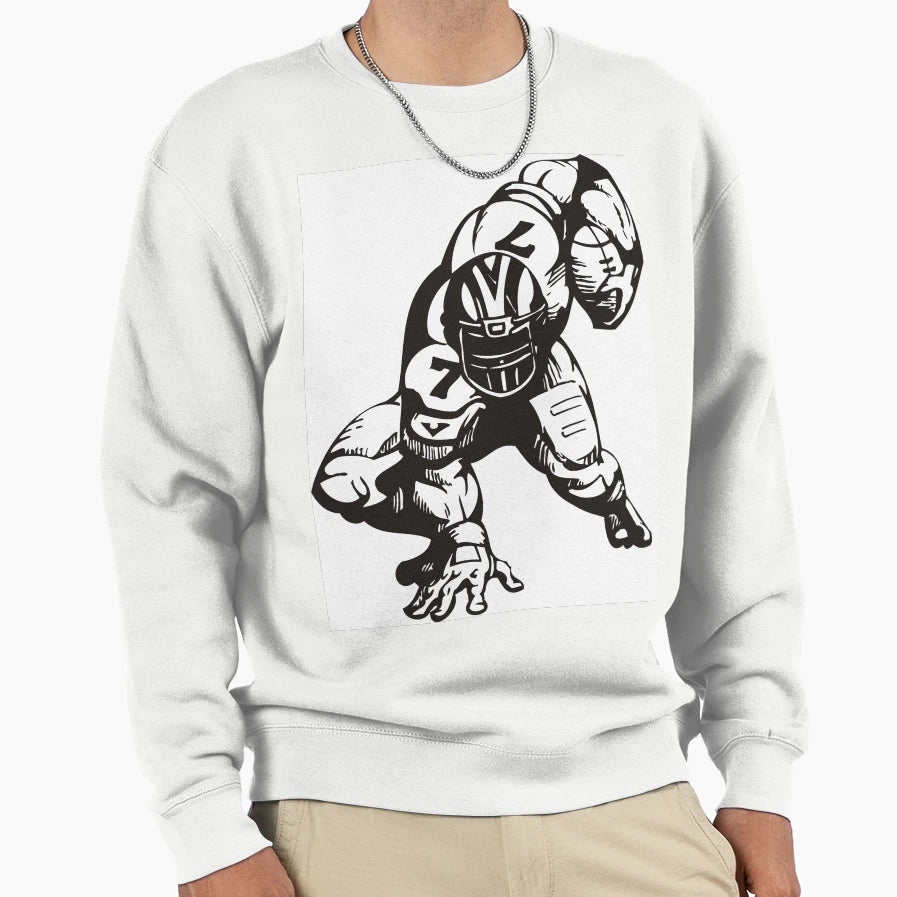 Football Player Sweatshirt - Casual Everyday Wear Unisex - T-Shirt, Sweatshirt, Hoodie