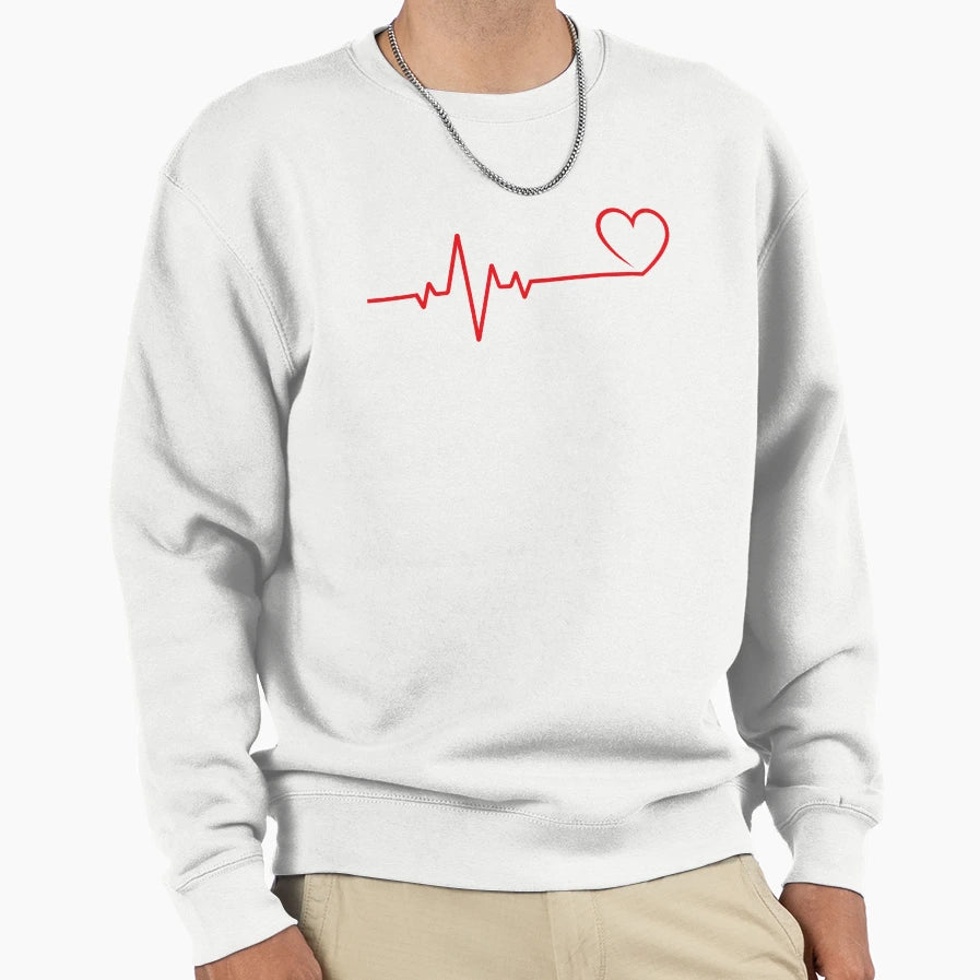 Qrs Complex Heart Sweatshirt - Trendy Graphic for Adults - T-Shirt, Sweatshirt, Hoodie