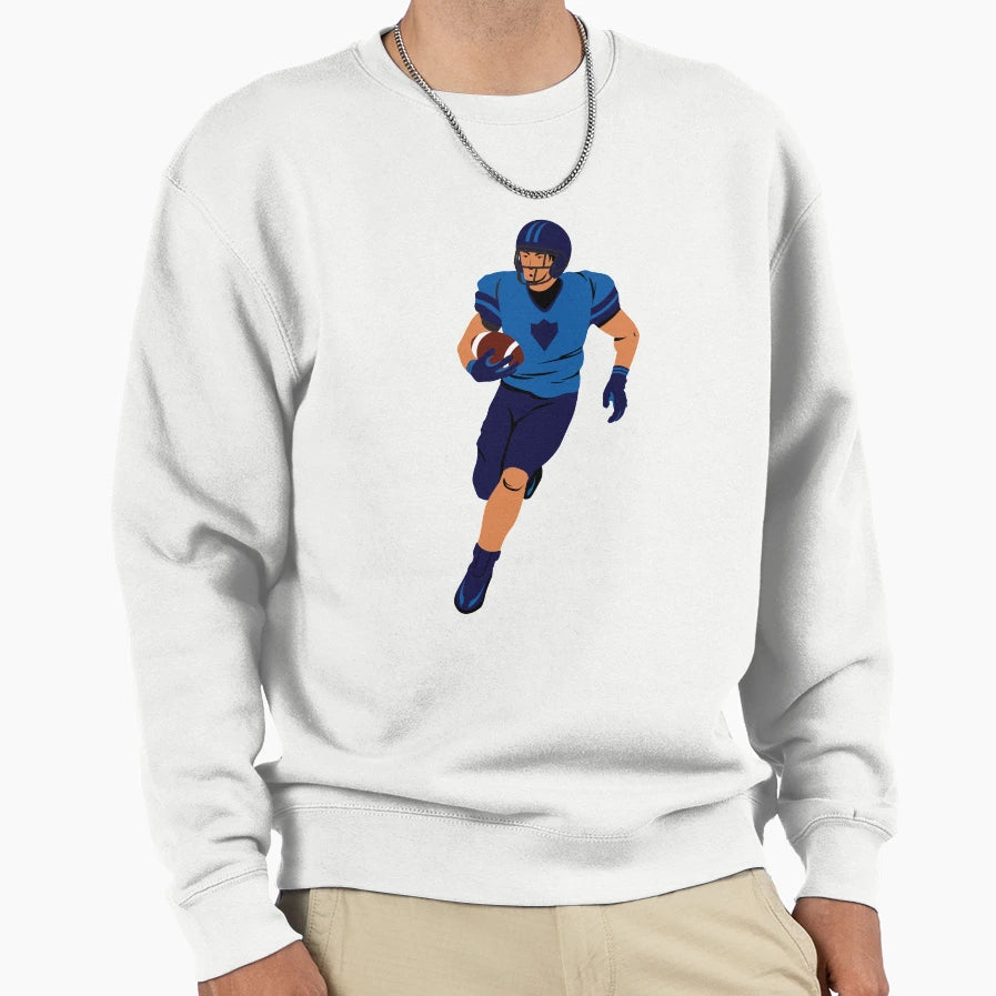 American Football Cartoon Sweatshirt - Minimalist Print for Adults - T-Shirt, Sweatshirt, Hoodie