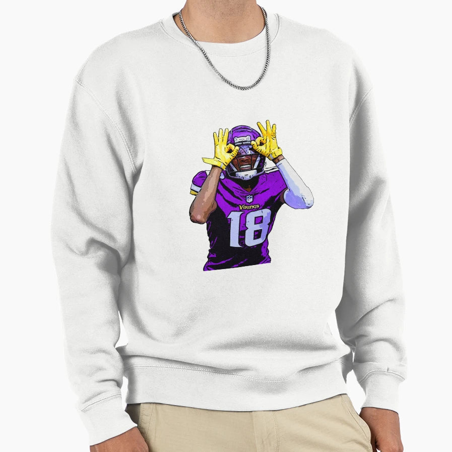 JJ Griddy Dance Purple Background Sweatshirt - Minimalist Print Unisex - T-Shirt, Sweatshirt, Hoodie