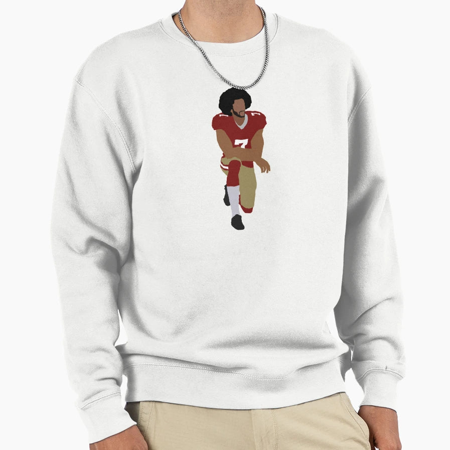 Colin Kaepernick Kneeling Sweatshirt - Custom Art Print Unisex - T-Shirt, Sweatshirt, Hoodie
