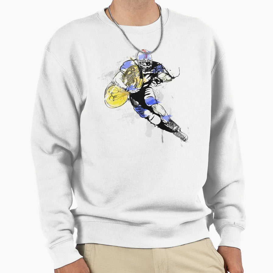 French Horn Football Sweatshirt - Trendy Graphic Unisex - T-Shirt, Sweatshirt, Hoodie