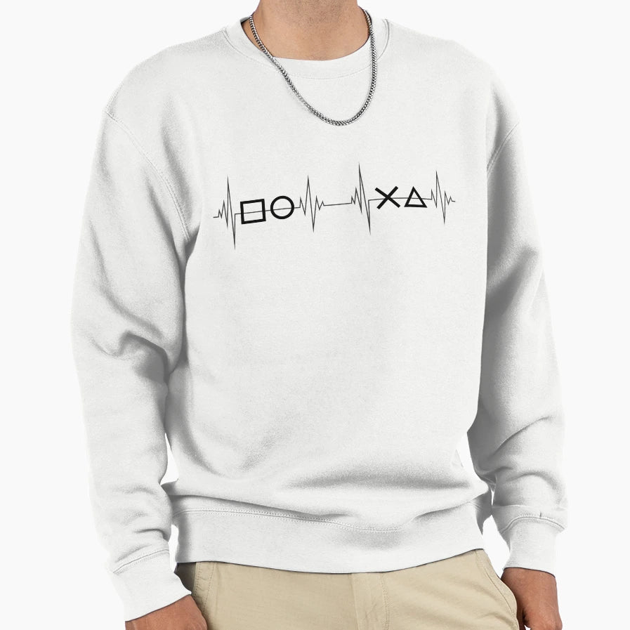 Heartbeat Gamer Ps Pulse Gamer Sweatshirt - Fun Novelty Design Unisex - T-Shirt, Sweatshirt, Hoodie