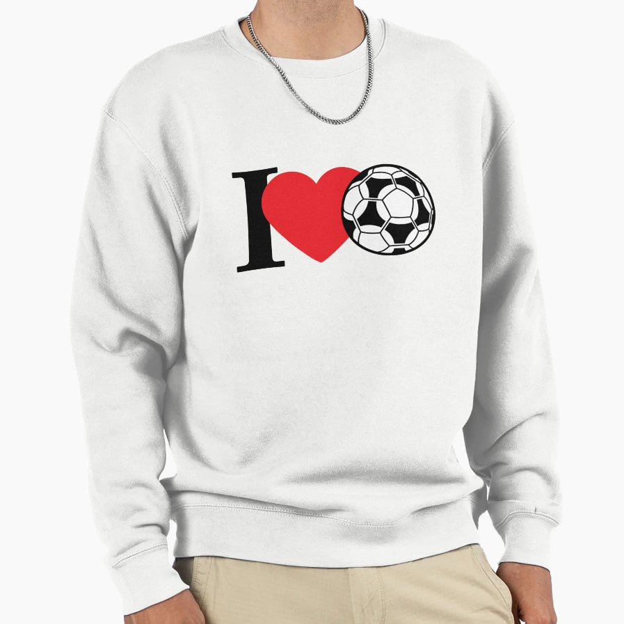 I Love Football Sweatshirt - Minimalist Print Men Women - T-Shirt, Sweatshirt, Hoodie