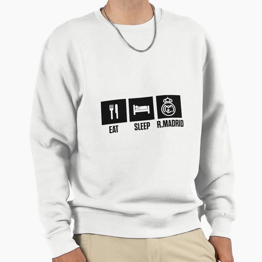 Hala Madrid Eat Sleep Spain Sweatshirt - Custom Art Print for Adults - T-Shirt, Sweatshirt, Hoodie