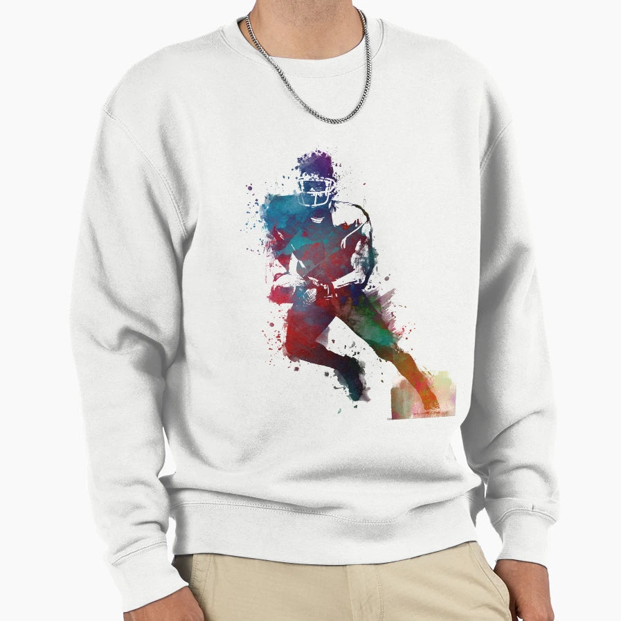 American Football Player 1 Sport Sweatshirt - Custom Art Print Men Women - T-Shirt, Sweatshirt, Hoodie