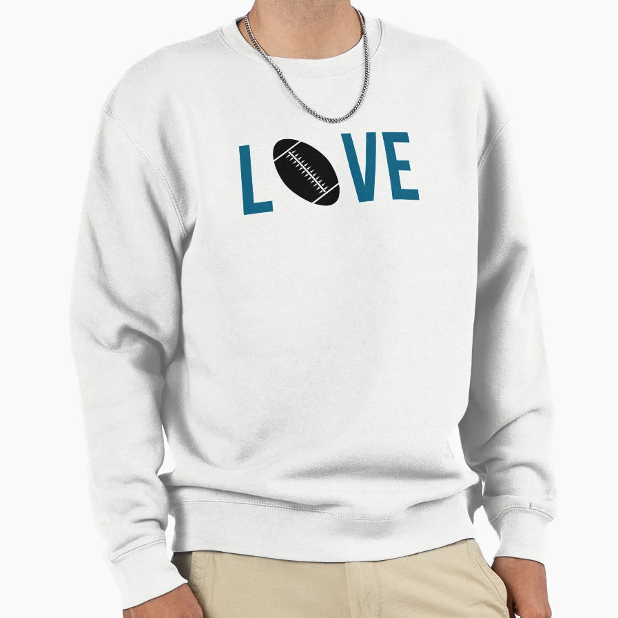 Love Football Blue Sweatshirt - Streetwear Style for Adults - T-Shirt, Sweatshirt, Hoodie
