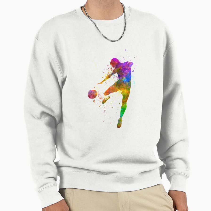 Soccer Football Player Flying Sweatshirt - Casual Everyday Wear Men Women - T-Shirt, Sweatshirt, Hoodie