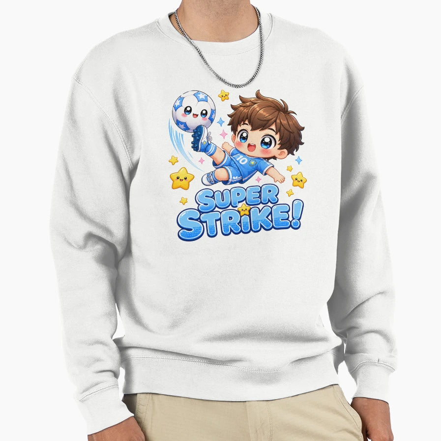 Kawaii Soccer Super Strike Sweatshirt - Fun Novelty Design for Adults - T-Shirt, Sweatshirt, Hoodie