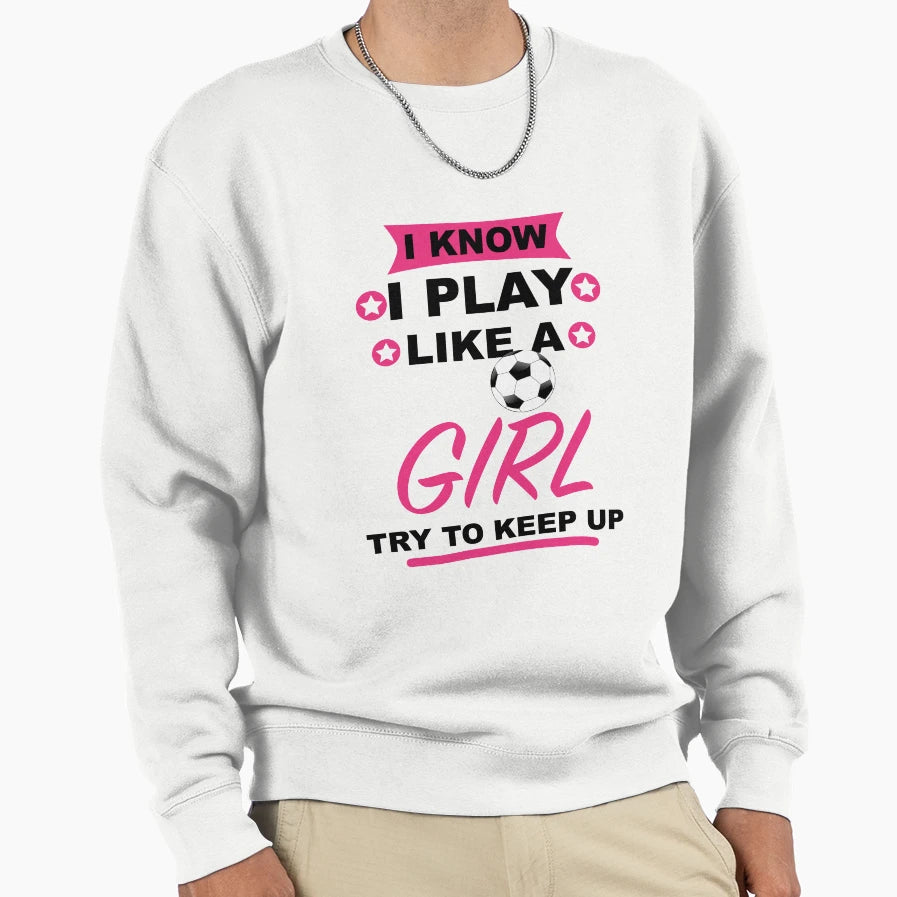 Womens Football Player Sweatshirt - Streetwear Style for Adults - T-Shirt, Sweatshirt, Hoodie