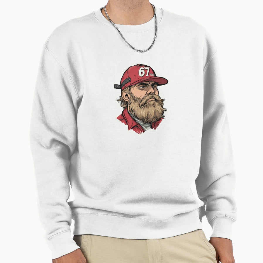 Legend Bearded Red 67 Hat Sweatshirt - Unique Graphic Men Women - T-Shirt, Sweatshirt, Hoodie