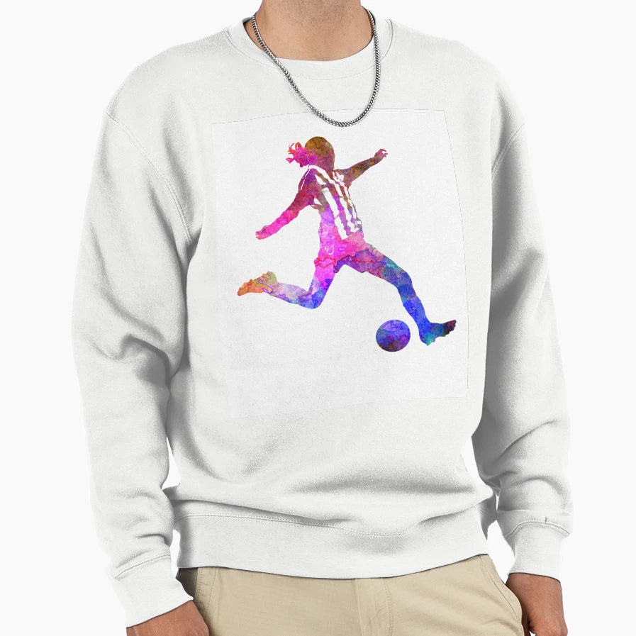 Playing Soccer Football Player Sweatshirt - Casual Everyday Wear Men Women - T-Shirt, Sweatshirt, Hoodie