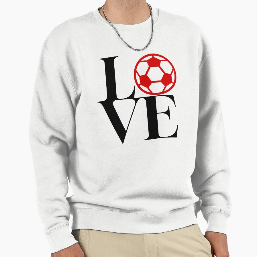Love Football Black Sweatshirt - Graphic Print for Adults - T-Shirt, Sweatshirt, Hoodie