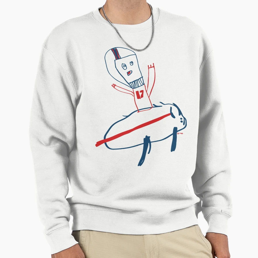 JA 17 Cartoon Buffalo Doodle Art Sweatshirt - Custom Art Print for Adults - T-Shirt, Sweatshirt, Hoodie