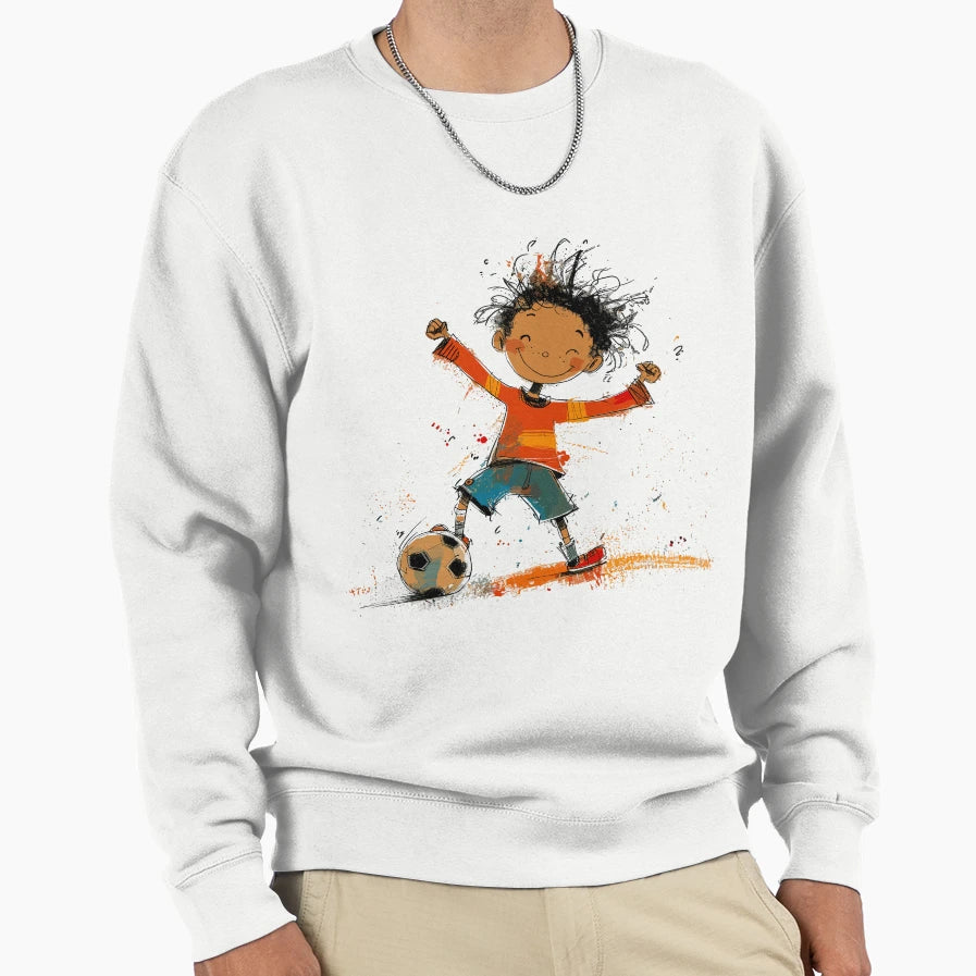 Little Playing Soccer Sweatshirt - Custom Art Print Men Women - T-Shirt, Sweatshirt, Hoodie