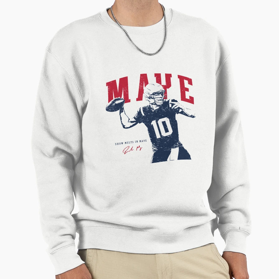 Drake Maye Game Day Sweatshirt - Minimalist Print Unisex - T-Shirt, Sweatshirt, Hoodie