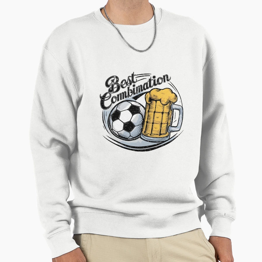 Best Combination Beer And Football Sweatshirt - Unique Graphic Men Women - T-Shirt, Sweatshirt, Hoodie