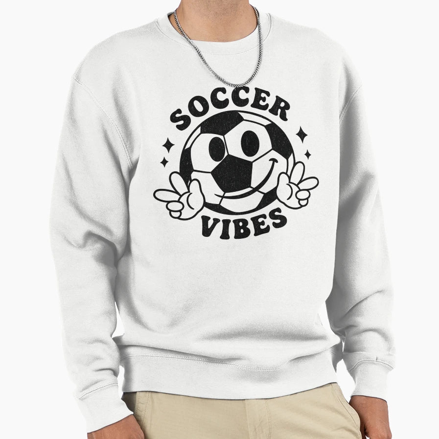 Soccer Vibes Smiley Sweatshirt - Streetwear Style Unisex - T-Shirt, Sweatshirt, Hoodie