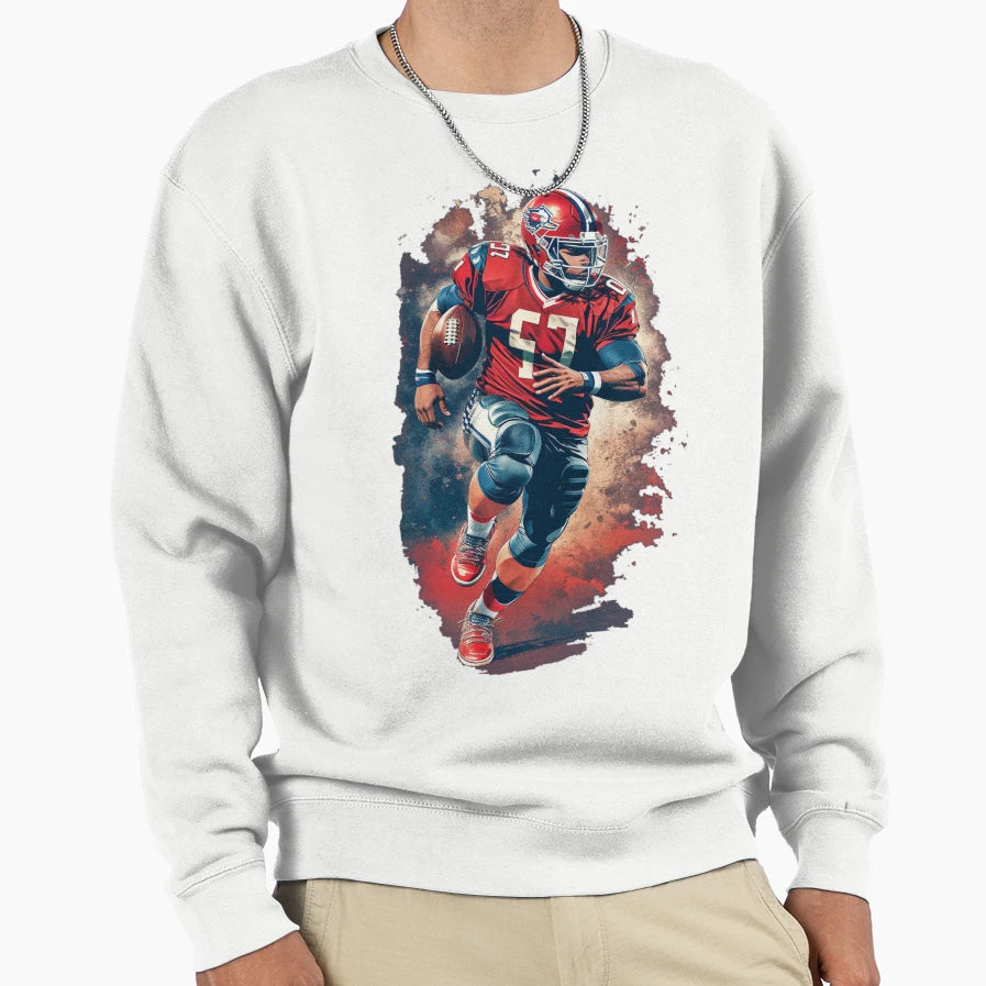 American Football Player Sweatshirt - Minimalist Print Men Women - T-Shirt, Sweatshirt, Hoodie