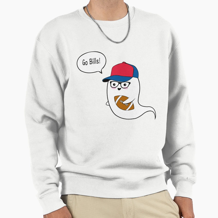 Buffalo Bills Ghost Sweatshirt - Graphic Print for Adults - T-Shirt, Sweatshirt, Hoodie