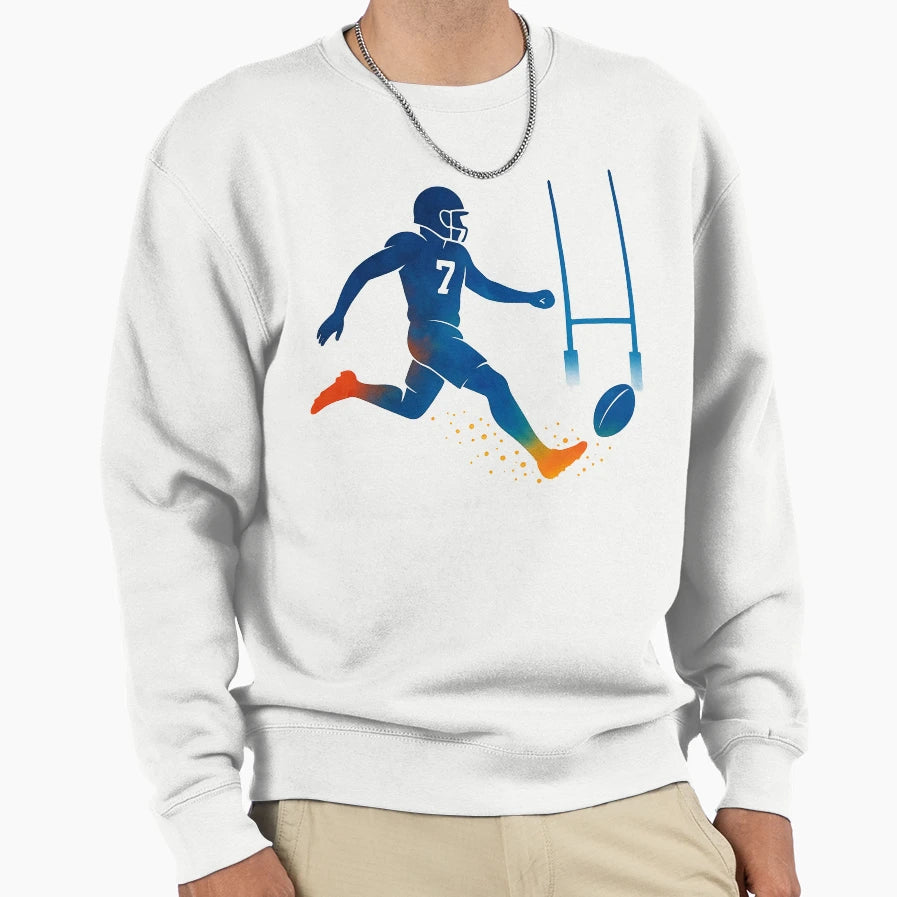 Rugby Player 7 Kicking Toward Sweatshirt - Minimalist Print for Adults - T-Shirt, Sweatshirt, Hoodie