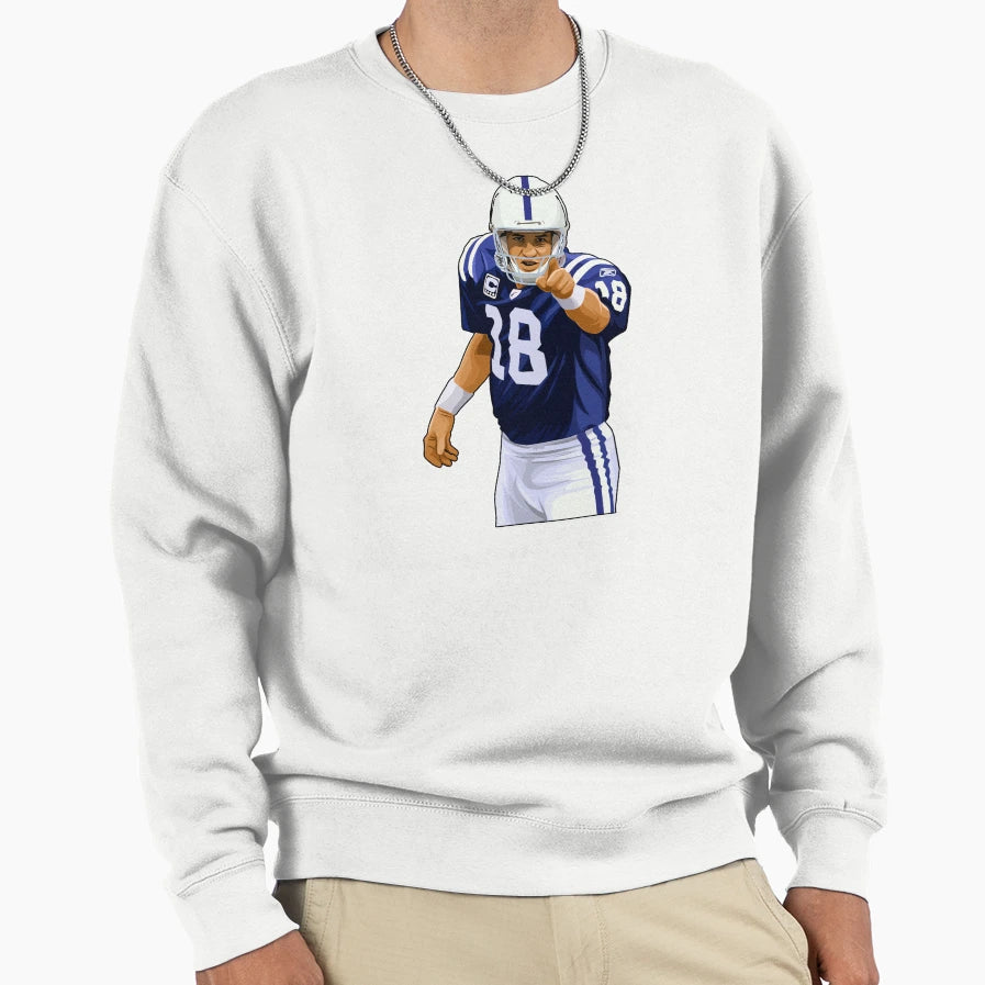 Peyton Manning 18 To Crowds Sweatshirt - Unique Graphic for Adults - T-Shirt, Sweatshirt, Hoodie