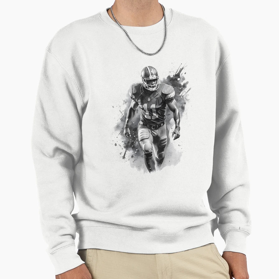 American Football Player Black Sweatshirt - Aesthetic Graphic Men Women - T-Shirt, Sweatshirt, Hoodie