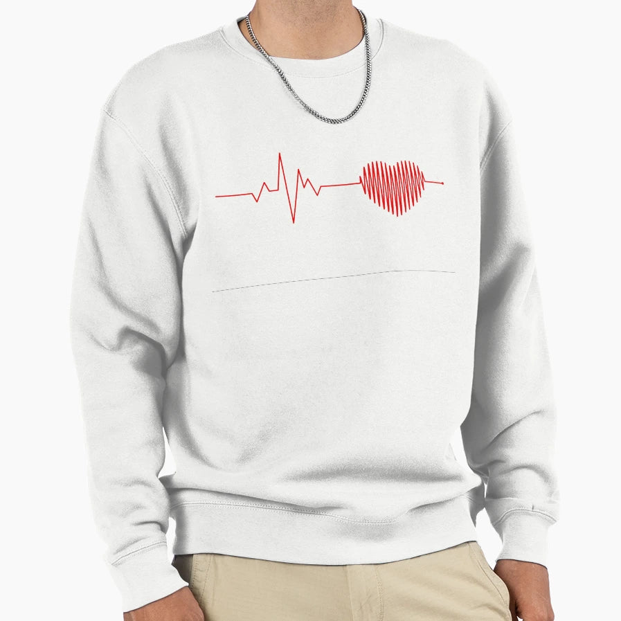 Heartbeat Rhythm Ecg Sweatshirt - Casual Everyday Wear Unisex - T-Shirt, Sweatshirt, Hoodie