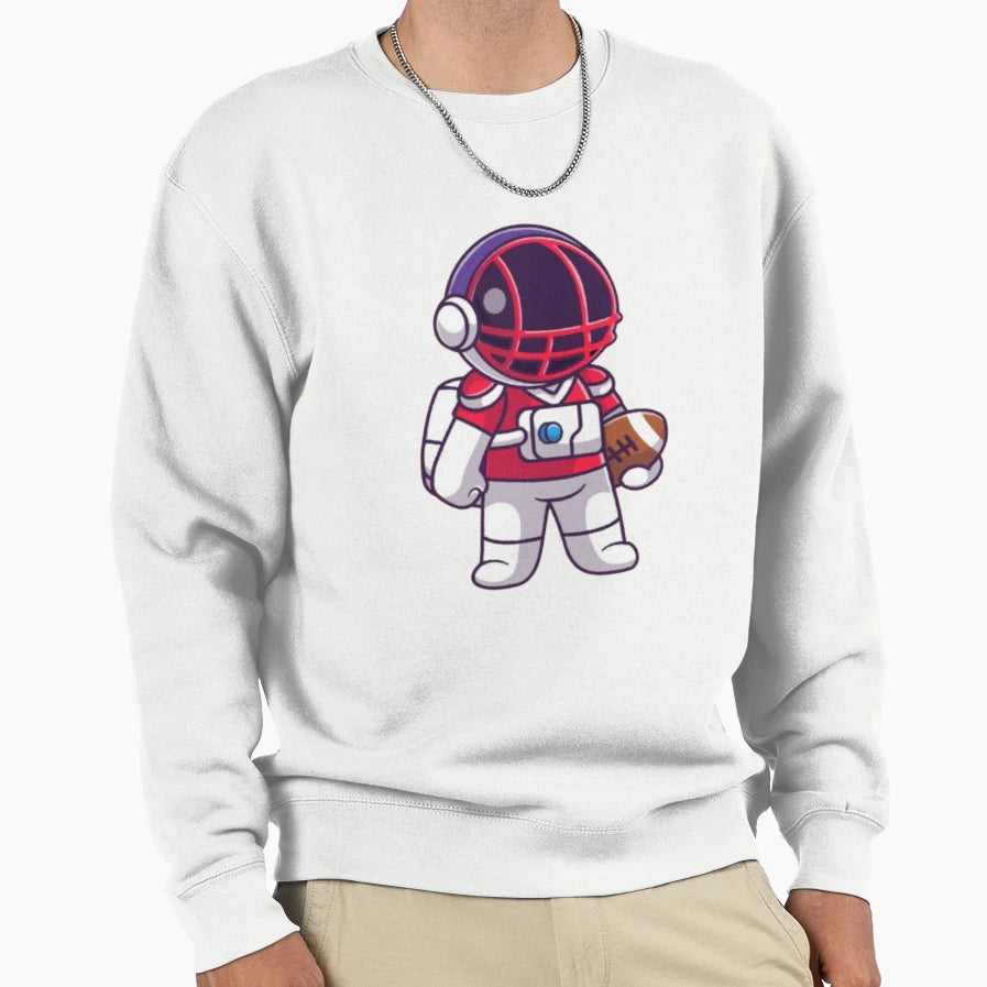 Astronaut And Football Fan Sweatshirt - Aesthetic Graphic Men Women - T-Shirt, Sweatshirt, Hoodie