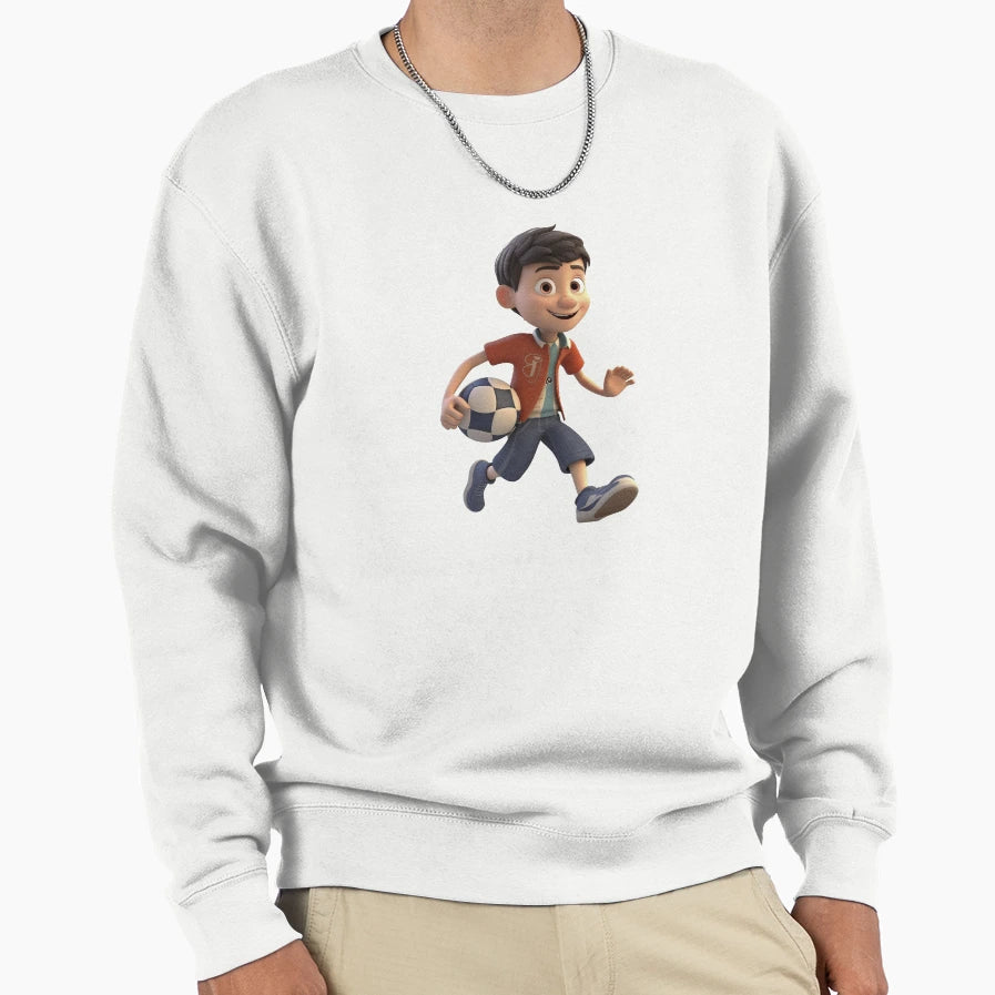 Cartoon Playing Football Sweatshirt - Novelty Apparel Men Women - T-Shirt, Sweatshirt, Hoodie
